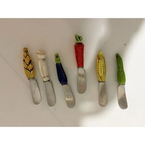 Vintage multi colored handled butter spreaders Made in Japan